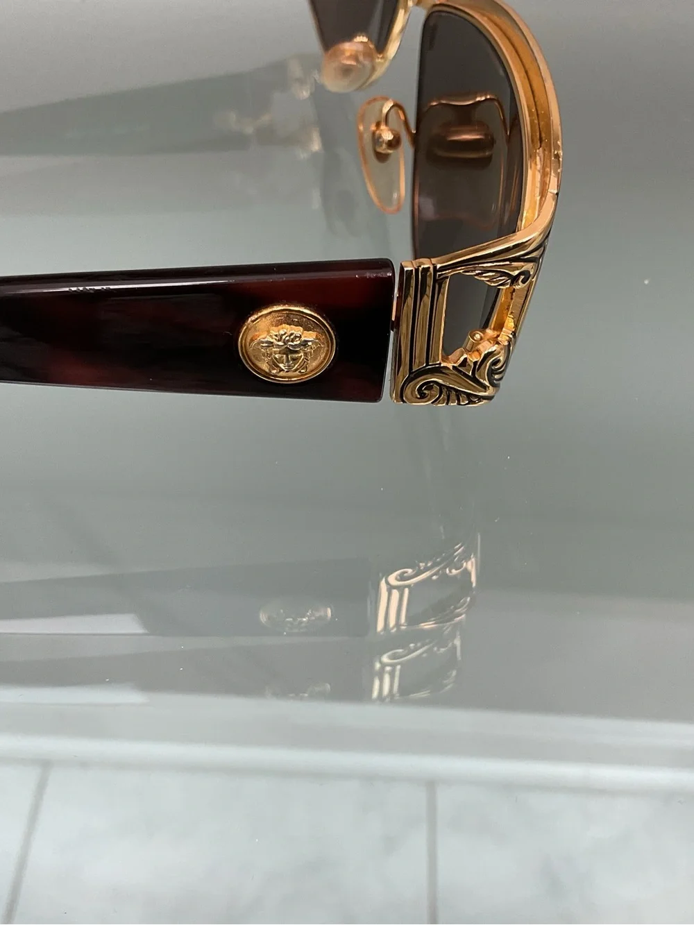 Versace Gold and Black Men's Sunglasses